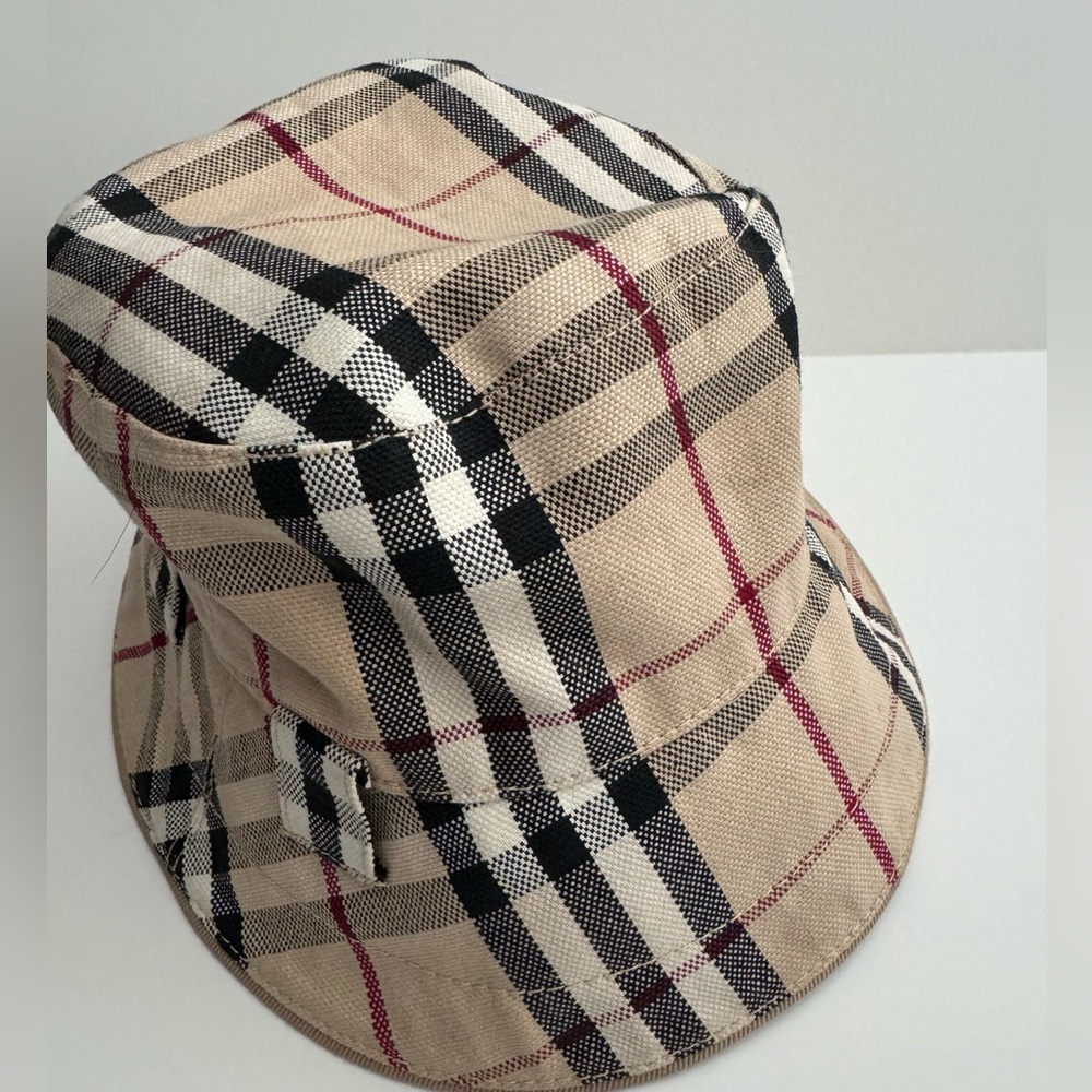 Burberry Beige Black Ivory Red Classic Check Bucket Hat